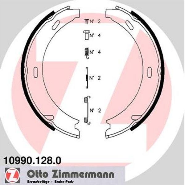 Zimmermann Brake Shoe Set, 10990.128.0 10990.128.0